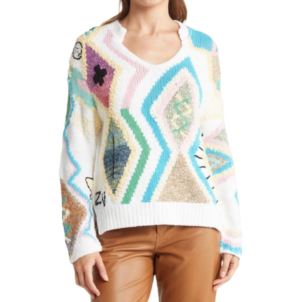 Zadig & Voltaire | Sonny Kilim Carpet Intarsia Pullover Sweater in Multicolor